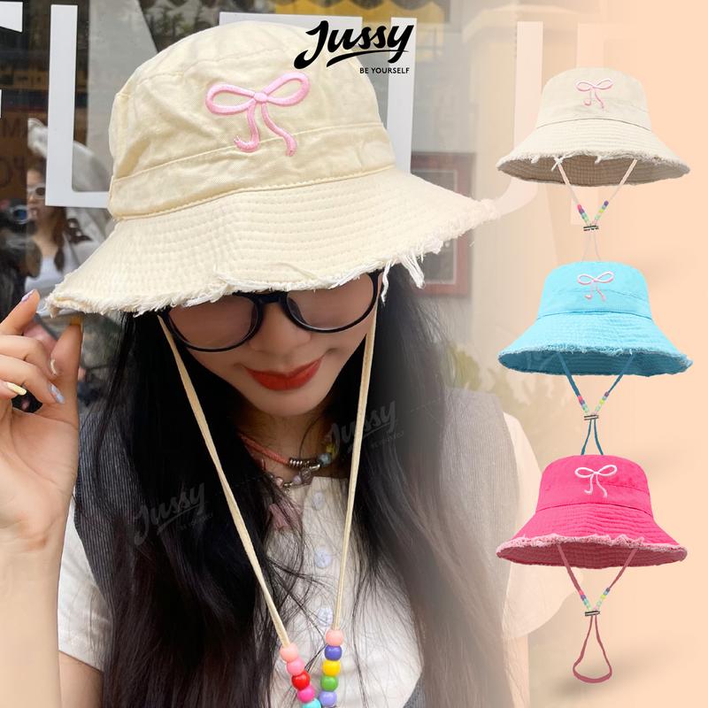 Mũ Bucket Tua Rua Icon Nơ Xinh Xắn JB37 Jussy Official Mũ Nữ Chất Liệu Kaki Cotton Form Mềm Phong Cách Hàn Quốc Hoa Cap Hat Women