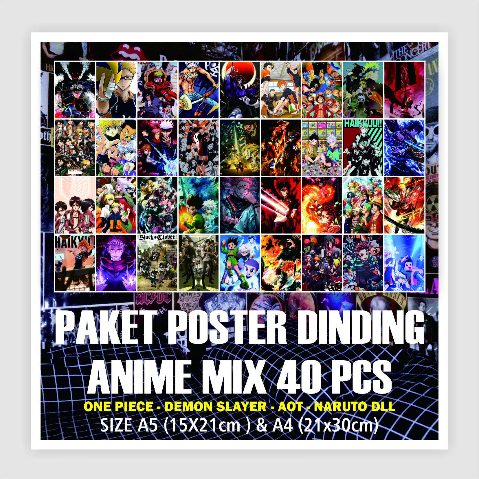 PAKET POSTER ANIME RANDOM DAN CUSTOM