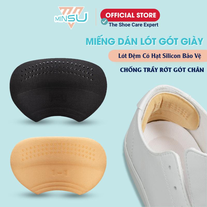 Miếng Dán Lót Gót Giày Chống Trượt MINSU 5D M5518 Lót Đệm Có Hạt Silicon Bảo Vệ Chống Trầy Rớt Gót Chân,Giảm Size Giày