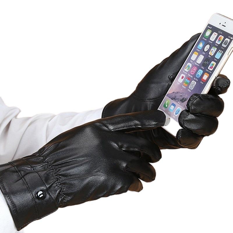 Găng Tay Da Cảm Ứng Nam Nữ Có Lót Nỉ Siêu Ấm Siêu Mềm Chống Lạnh Chống nước