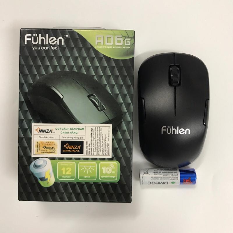 Chuột Không Dây Fuhlen A06 Tặng Kèm Pin, Chuột Máy Tính PC Laptop Văn Phòng Hàng Nhập Khẩu