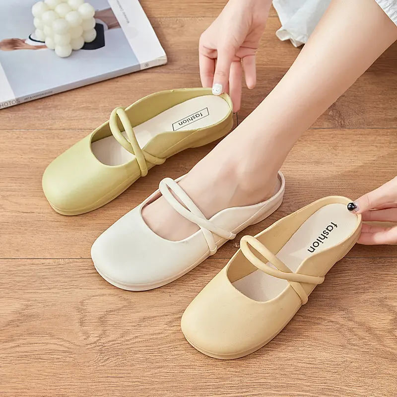 Dép Bít Mũi Đế Mềm, Dễ Phối Đồ Cho Nữ, Kiểu Lười, Dép Lê Phẳng, Dép Đi Chơi Lofter, Bộ Sưu Tập Mùa Hè Mới 2024