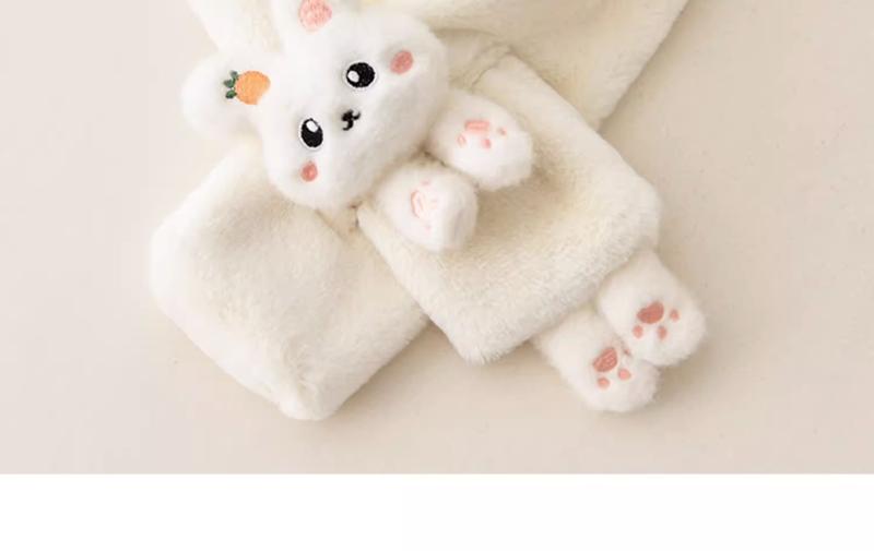 Product Introduction of Korean Women's Lovely Cartoon Rabbit Rabbit Fur Cross Plush Scarf Girl's Winter Neck Protection Thick Warm Fake Neck Bib 10