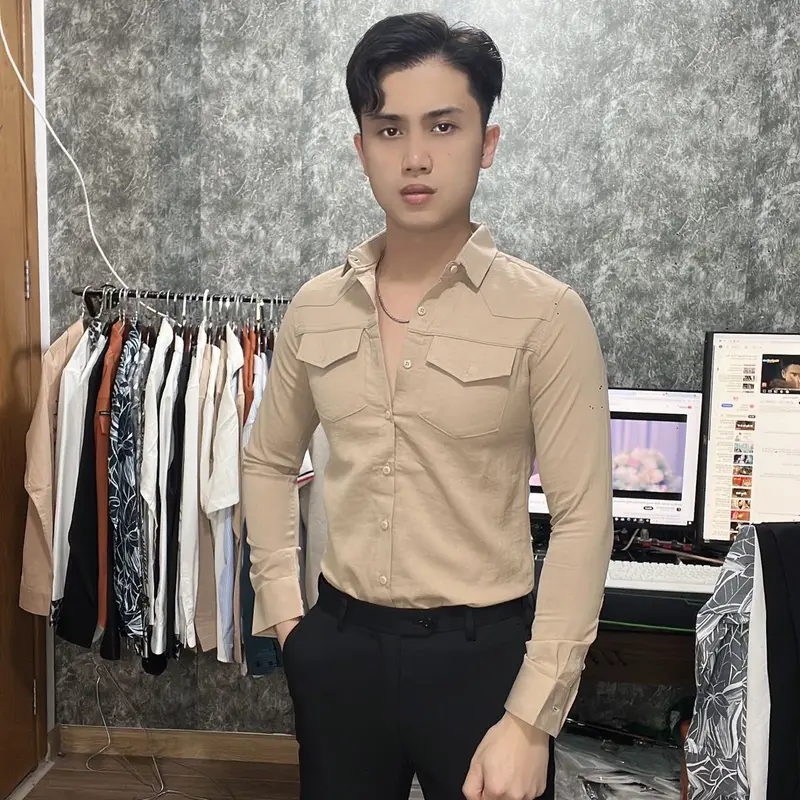 SM - LUXURY - chất liệu đũi - trơn mầu - xanh bã trầu - chất liệu mềm mịn - có co giãn - thoáng mát - thấm hút mồ hôi 4