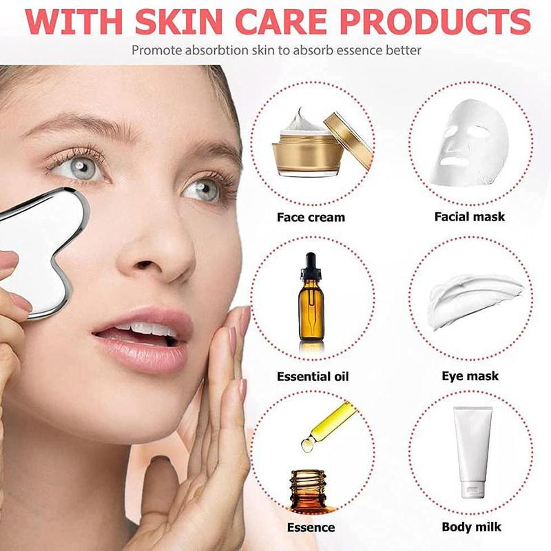 Spring Silicone Ice Face Roller & Stainless Steel Gua Sha Tool Set with Storage Bag, Skin Care Tool Beauty Set, Face Lifting Massage Tool, Ice Facial Cube, Comfort Korean Skincare Tools for Women Gifts, Christmas Gift 5
