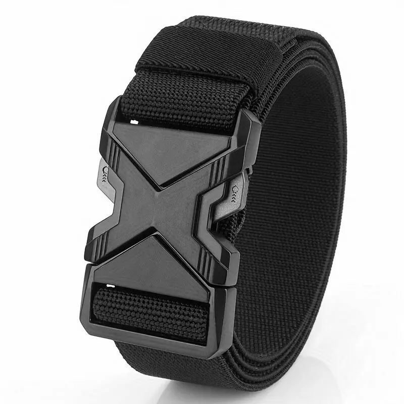 TheNew Type of Buckle Can Be Inserted Breathable Elastic Lightweight Military Quick Release Men's Belt Adjustable Canvas
