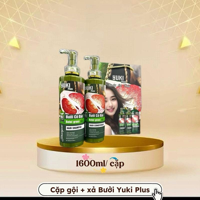   800 ml  Dầu Gội Dầu xả Bưởi cô đặc Yuki Plus phục hồi hư tổn chăm sóc tóc hương thơm tự nhiên Nữ daugoi cap Women Women 