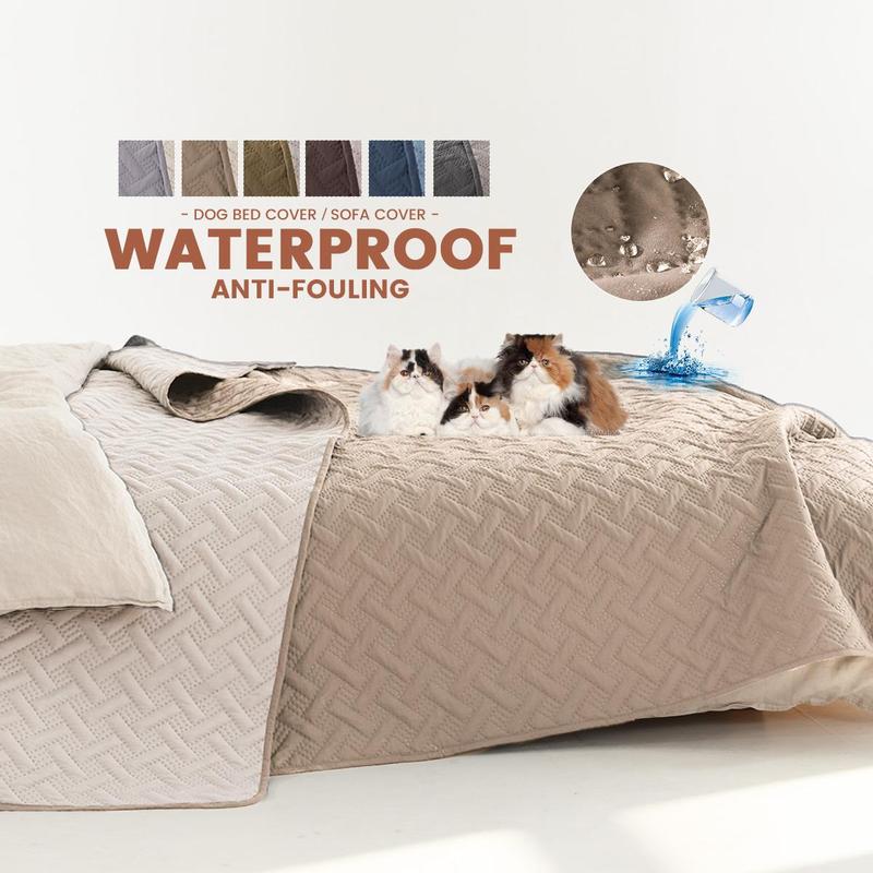 Double-sided Woven Pattern Pet Sofa Blanket, Waterproof Anti-fouling Pet Bed Mat, Home Furniture Couch Cover for Most Cats Dogs 3