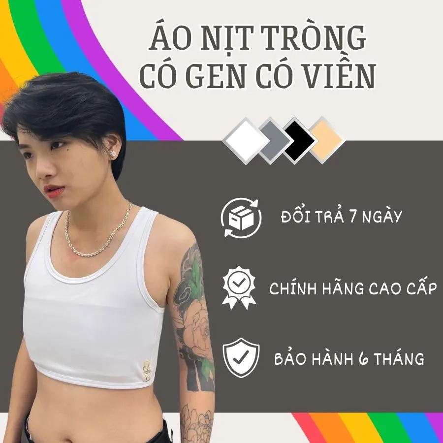 Áo Nịt Ngực Tròng Cổ Tomboy Không Gài Thể Thao Tập Gym Nữ Ba Lỗ Thun Trơn Cotton Gen Thun Viền Nhỏ Bigsize Nguyễn Nguyên