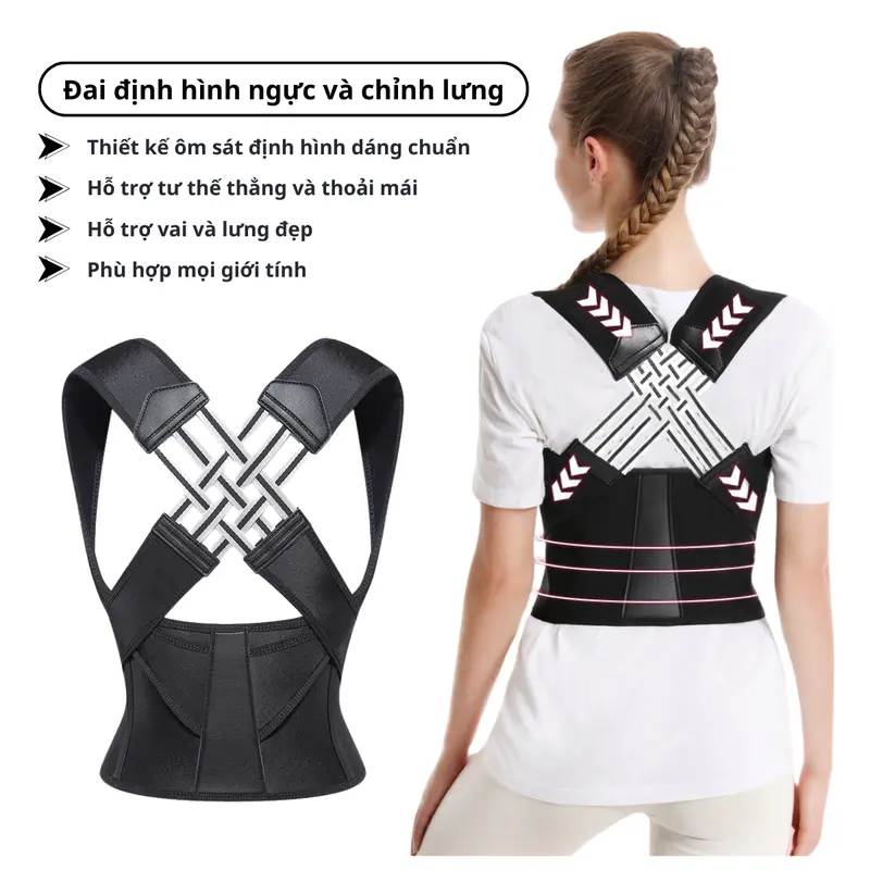 Đai Lưng Furika Nam/Nữ Hỗ Trợ Thẳng Lưng Phiên Bản Mới  - Định Hình Đường Cong Đẹp, Đai Nâng Ngực Bảo Vệ Có Nẹp Chỉnh Cột Sống 1