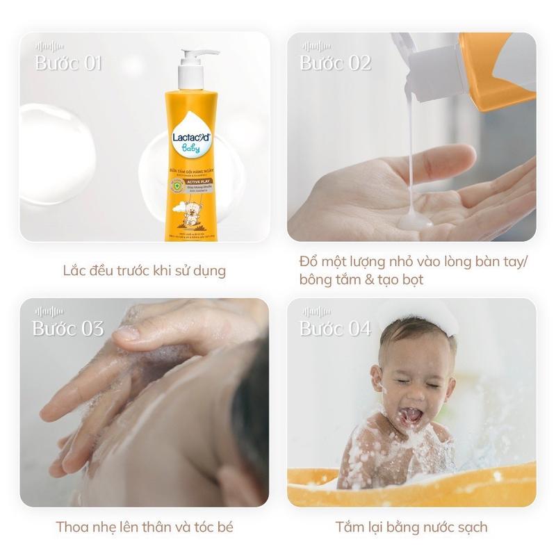 Sữa tắm gội hàng ngày cho bé Lactacyd Baby Active Play giúp đề kháng da, bảo vệ bé khỏi vi khuẩn cho bé từ 1 tuổi 1