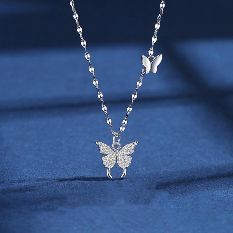 Product Introduction of Vòng Cổ Bạc Sterling S925, Vòng Cổ Bướm Dát Đính, Dành Cho Phụ Nữ Và Trẻ Em Gái, Thiết Kế Đặc Biệt, Dây Chuyền Xương Đòn Thích Hợp Làm Quà Tặng Sinh Nhật Bạn Gái Và Bạn Gái 11