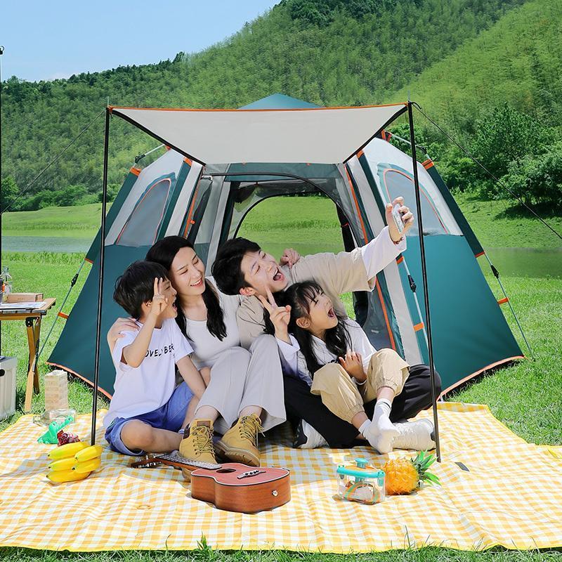 Lều Cắm Trại Gia Đình, Lều Dã Ngoại Tự Bung 4-6 Người Chống Nước Chống Tia Tử Ngoại KT 2m8x2m8-Lều Có Thể Thông Gió Đi Phượt, đi dã ngoại cắm trại Phụ Kiện Camping Đi Cắm Trại Thương Hiệu VCP-Camping 5