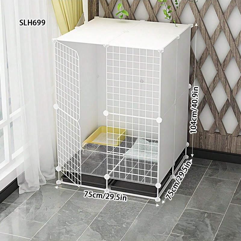 Foldable Dog Cage, Pet Cage with Lid, Indoor Closed Pet Cage with Tray, Pet Supplies for Small Medium Dogs & Cats 2