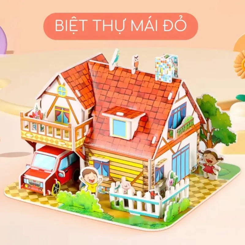[COMBO 8 Bộ ] Hoạt Hình 3D Xếp Hình, Giáo Dục 3D Handmade Xếp Hình Phòng DIY, Xây Dựng Đồ Chơi Nhà Bếp Phòng Tắm Phòng Ngủ Ghép Hình Giấy Xếp Hình Đồ Chơi Bé Trai Bé Gái Toy Voi 6