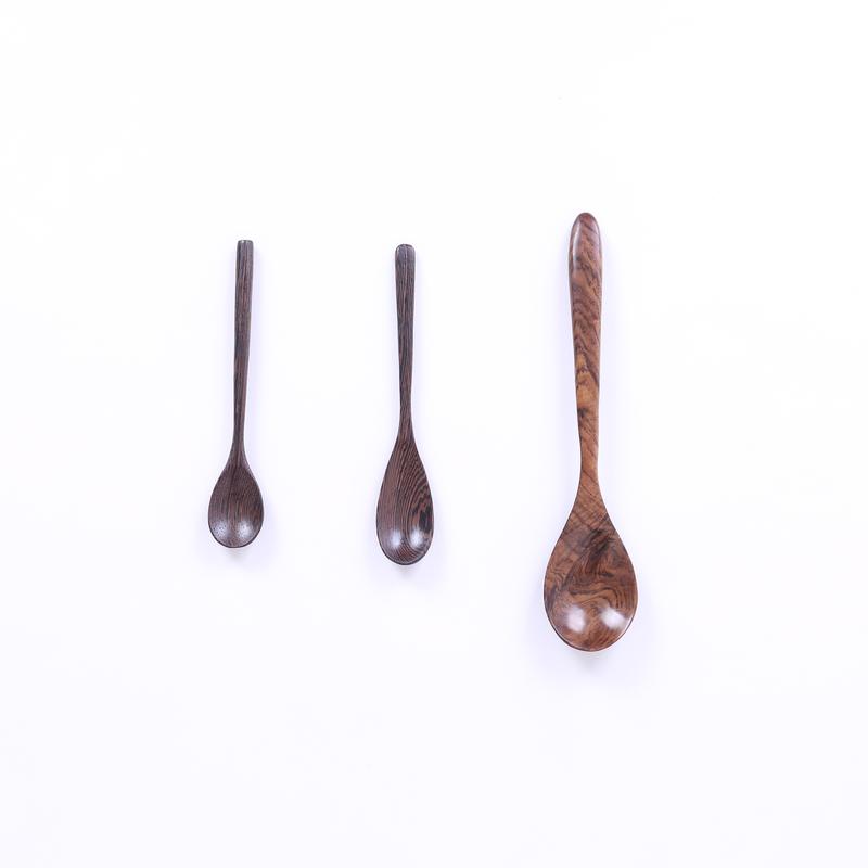 Thìa gỗ ăn cơm, thìa gỗ súp, thìa gỗ cà phê cán dài Sa Maison, Chất liệu Gỗ Mun cao cấp 5