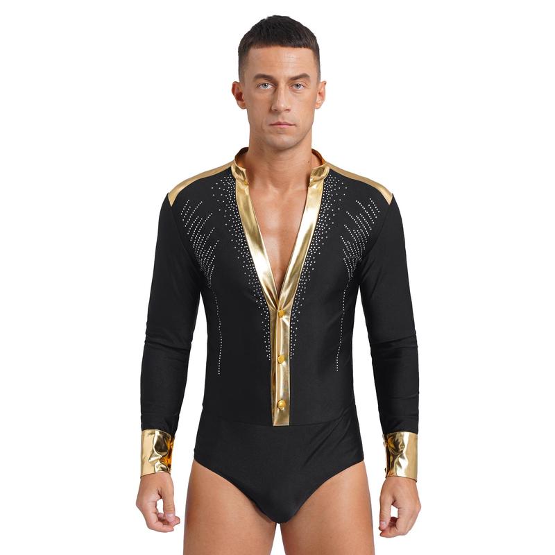 Bodysuit Rumba Tango Latin Nam, Kvysinly, Áo Dài Lát Khiêu Vũ Latin Đính Đá Sáng Bóng, Thích Hợp Để Trượt Patin, Trang Phục Khiêu Vũ 2