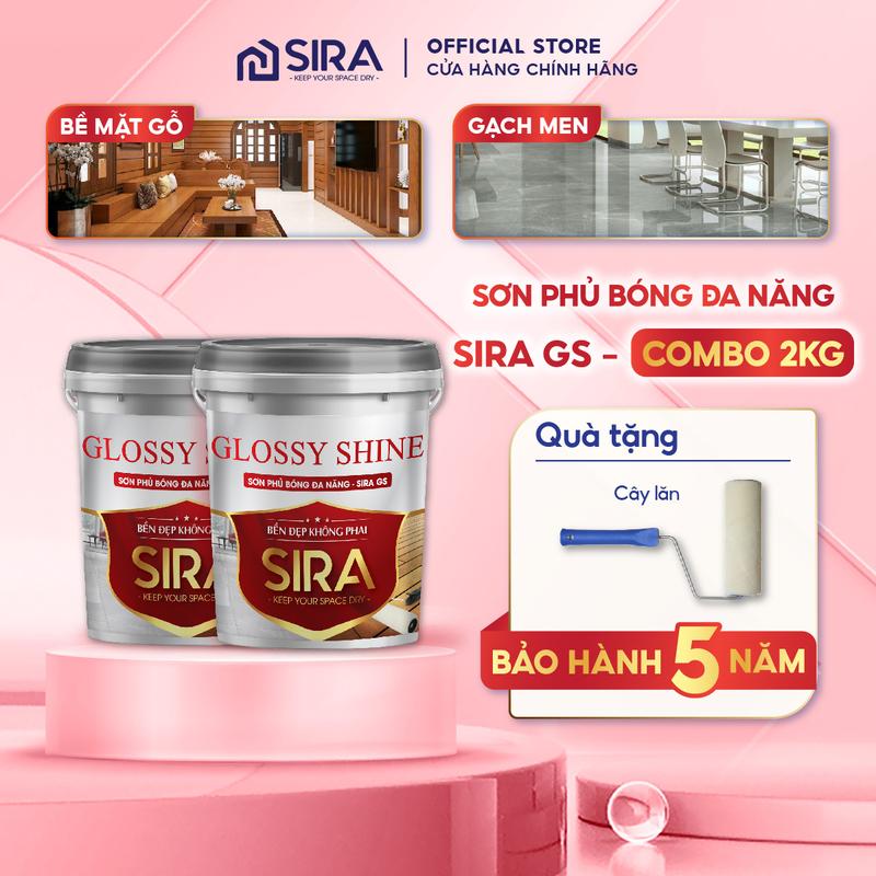 Combo 2L- Sơn phủ bóng đa năng chuyên dùng cho gỗ, gạch men, gạch đỏ - SIRA GS