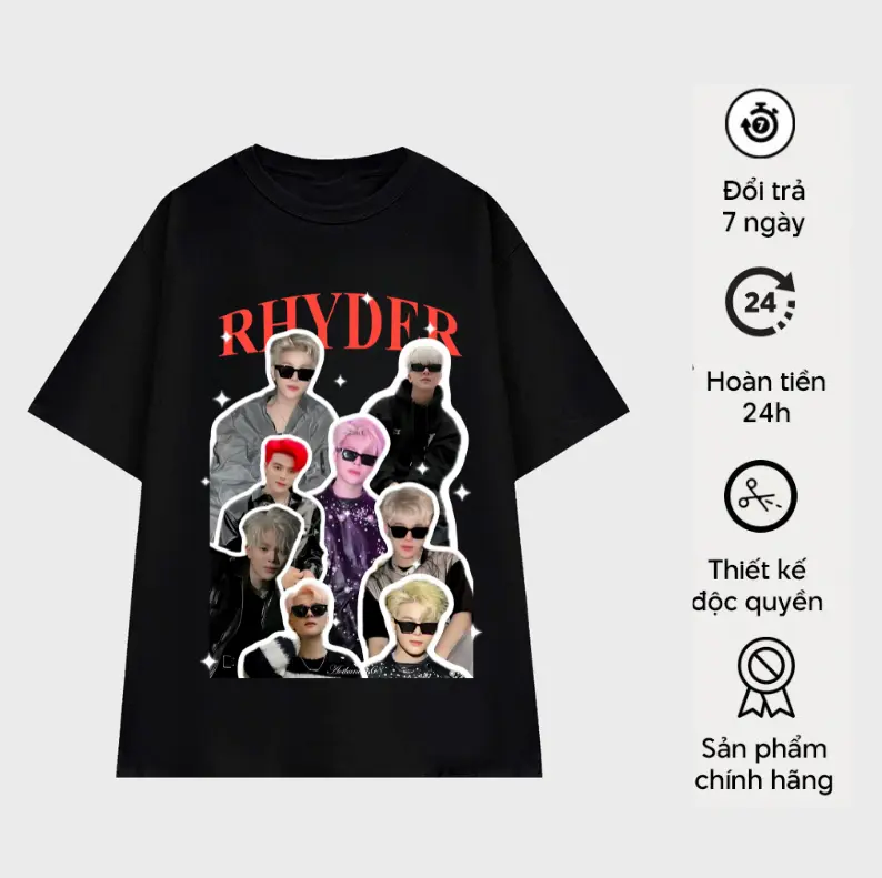 Áo Thun Nam Nữ Unisex IN HÌNH RHYDER chất liệu COTTON  Áo thun CHO FAN, Áo Phông anh trai say hi Nhung Voi Menswear Cổ Tròn