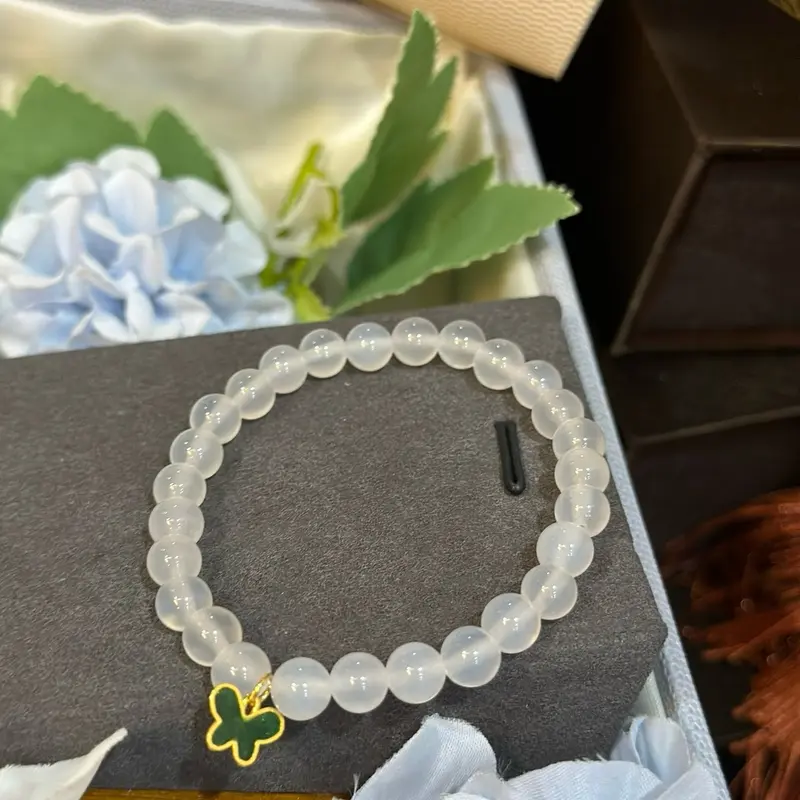 Vòng chalcedony tự nhiên - chuỗi đa bảo 10 li 6