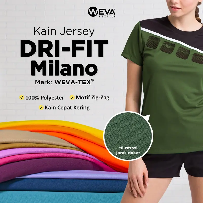 Bahan Kain Jersey Dryfit Milano Part 1 - Kain Drifit Weva Textile 0