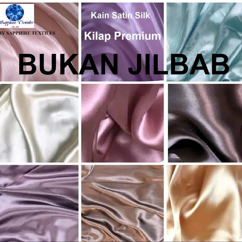 3 Meter Kain Satin Kilap Max Premium Jakarta Saten Bridesmaid Grosir Murah dan Bagus grosir kain satin meteran Bisa Dicuci bukan Jilbab 0
