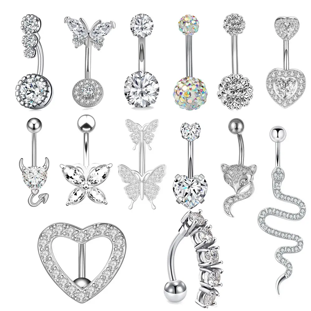 Body Piercing Accessories Navel Stud Earrings Cross-Border Hot Sale Navel Ring European and American Classic Navel Buckle