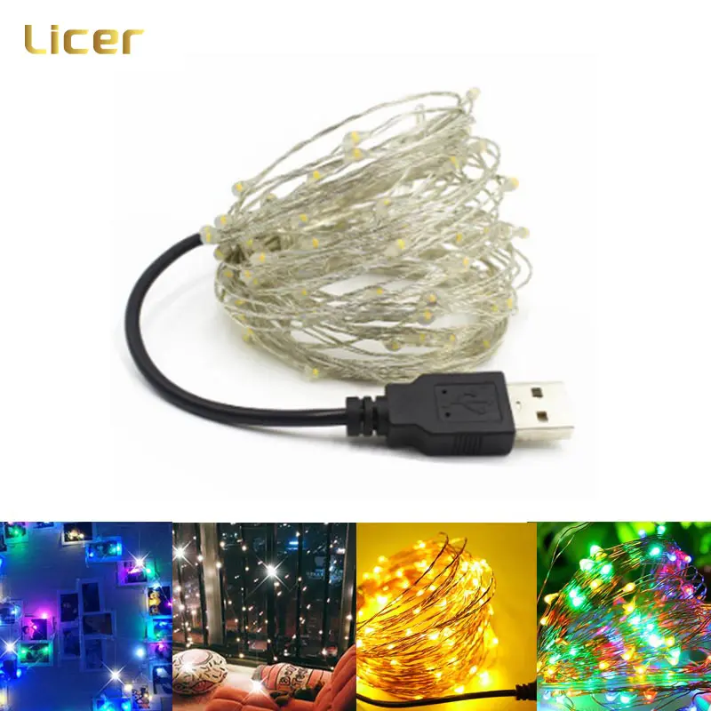 Dây đèn LED Licer dài 2M / 5M / 10M / 20M Dây đèn lễ hội Đèn cổ tích dây đồng cắm USB Đèn Giáng sinh