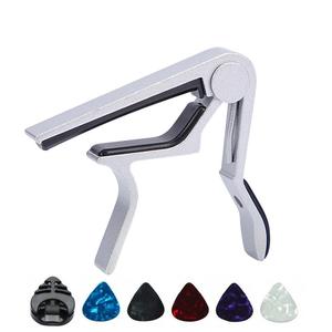 Capo para guitarra con juego de púas (7 piezas), capo para guitarra eléctrica y acústica, 5 púas y 1 soporte, accesorios musicales