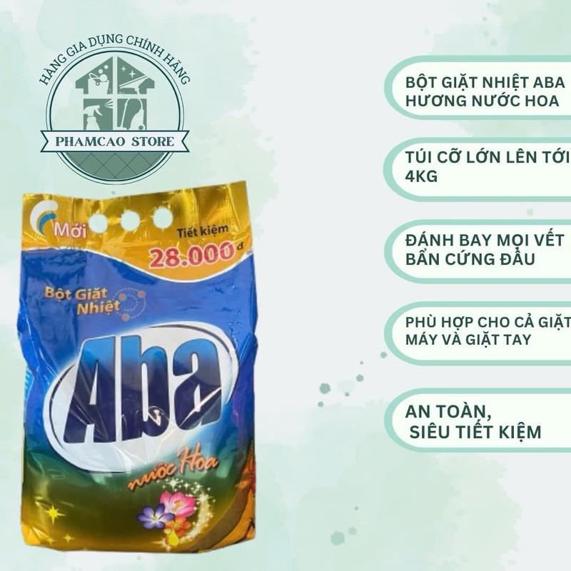  Bột giặt nhiệt Aba hương nước hoa 4kg làm sạch tinh tươm chính hãng date mới tiết kiệm hiệu quả bột  giặt bột  giặt a3 