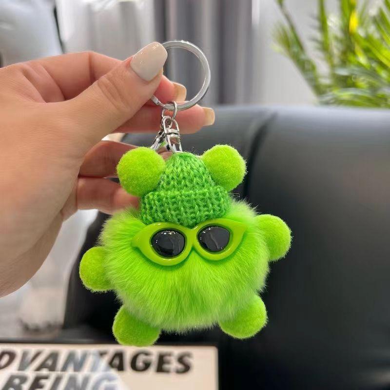Product Introduction of Imitate Rex Rabbit Fur Little Briquette Elf Car Key Ring During Ins Online Influencer cute Plush Doll Bag Charm 14
