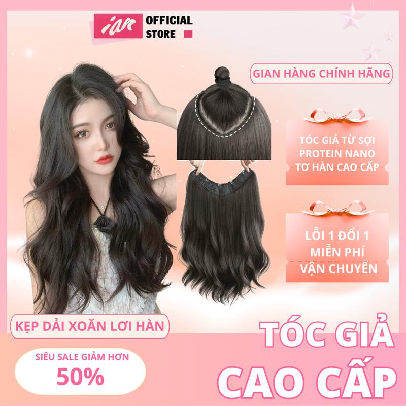 Tóc Giả Kẹp iAn Tóc Giả Kẹp Xoăn Sóng Lơi Hien Đại 45cm và 55cm Women