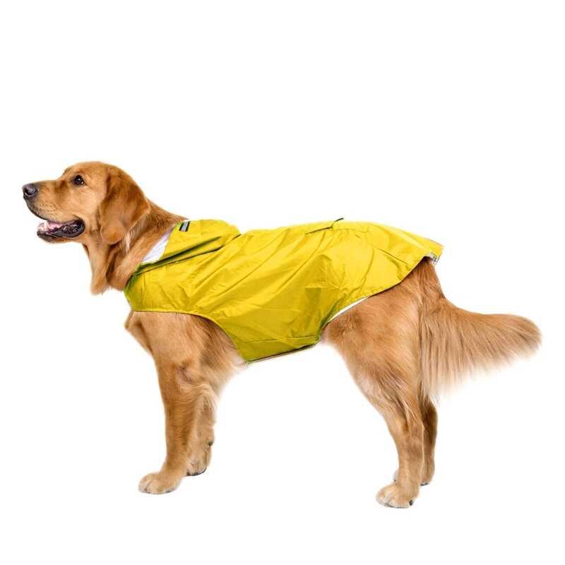 Product Introduction of Dog Small Large Waterproof Clothes Reflective  Rain Coats Hooded Jacket Raincoat Chihuahua Pet plies 32