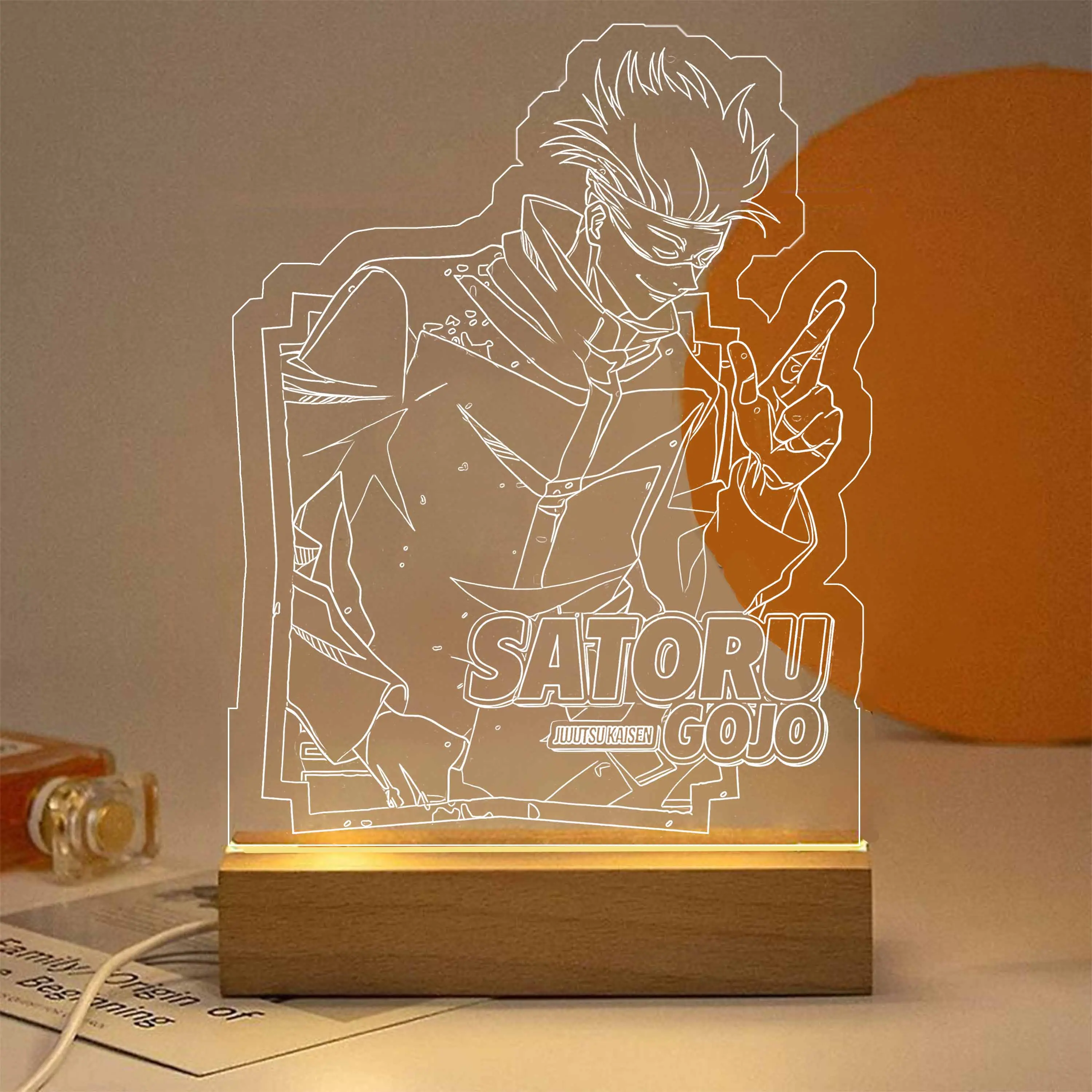 Lampu hias ukiran akrilik Jujutsu kaisen