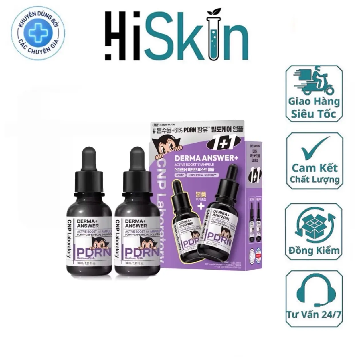 Tinh chất PDRN Hỗ Trợ Phục Hồi Căng Bóng Derma Answer Active Boost Ampule