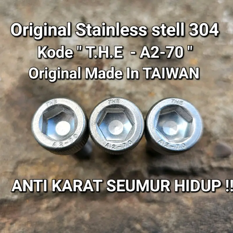 Baut L Stainless M6 x 12 ( 1,2 cm ) Baut Kunci 10 Stainless 304 THE A2-70 2