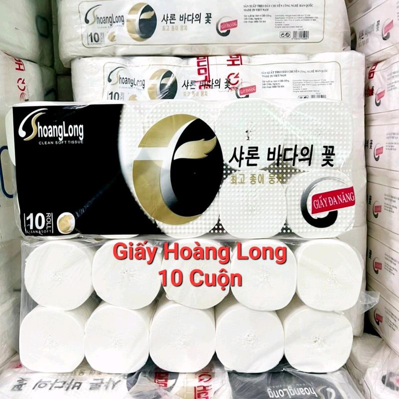 Lốc 10 Cuộn Giấy Hoàng Long Không Lỏi.