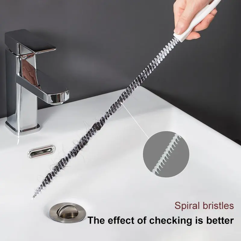 1 Piece Pipe Dredging Brush Bathroom Hair Sewer, Flexible Drain Cleaner, Sink Hair Remover, Bathroom Sewer Cleaning Brush 7