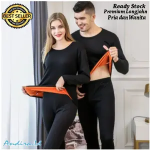Longjohn Thermal Premium 1 Set Winter Pria / Wanita Underwear Long john Musim Dingin
