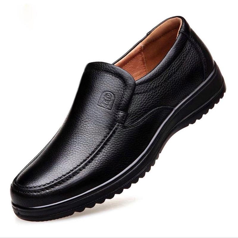 Giày lười nam trung niên , giày tặng cha chiều cao lên đến 4 cm chất liệu da mềm , đế đúc cao su Shoes