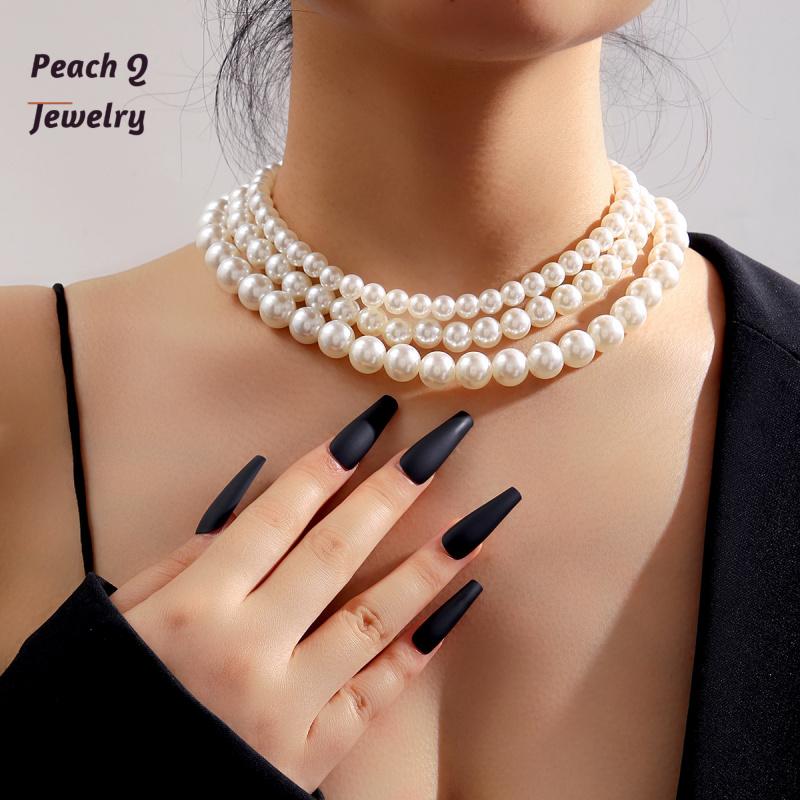 Vòng Cổ, Thiết Kế Đơn Giản Sáng Tạo, Q Đào, Dành Cho Phụ Nữ, Thiết Kế Đặc Biệt, Dây Chuyền Xương Đòn Ba Lớp, Phong Cách Cổ Điển Và Baroque, Vòng Cổ Đôi 0
