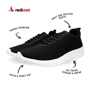 Redknot Phillip Hitam - Sepatu Sneakers Pria Ringan Serta Berkualitas - Display