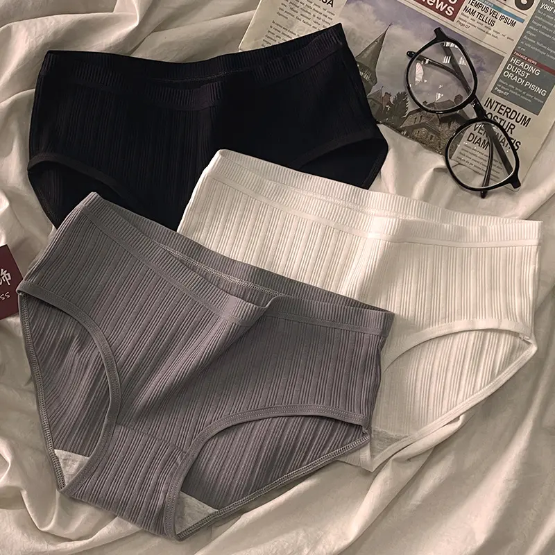 Must-Have for Teen Girls & Students!Breathable Solid-Color Mid-Rise Cotton Hipster Panties, Simple & Sexy, Plus Size Available