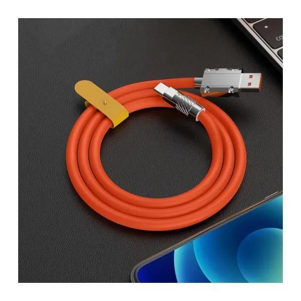 Universal Micro Super Fast Charging Cable Metal Zinc Alloy Liquid Silicone Android Micro Type C USB Phone Charger Data Cable Mobile Cellphone Smartphone Electronic 5