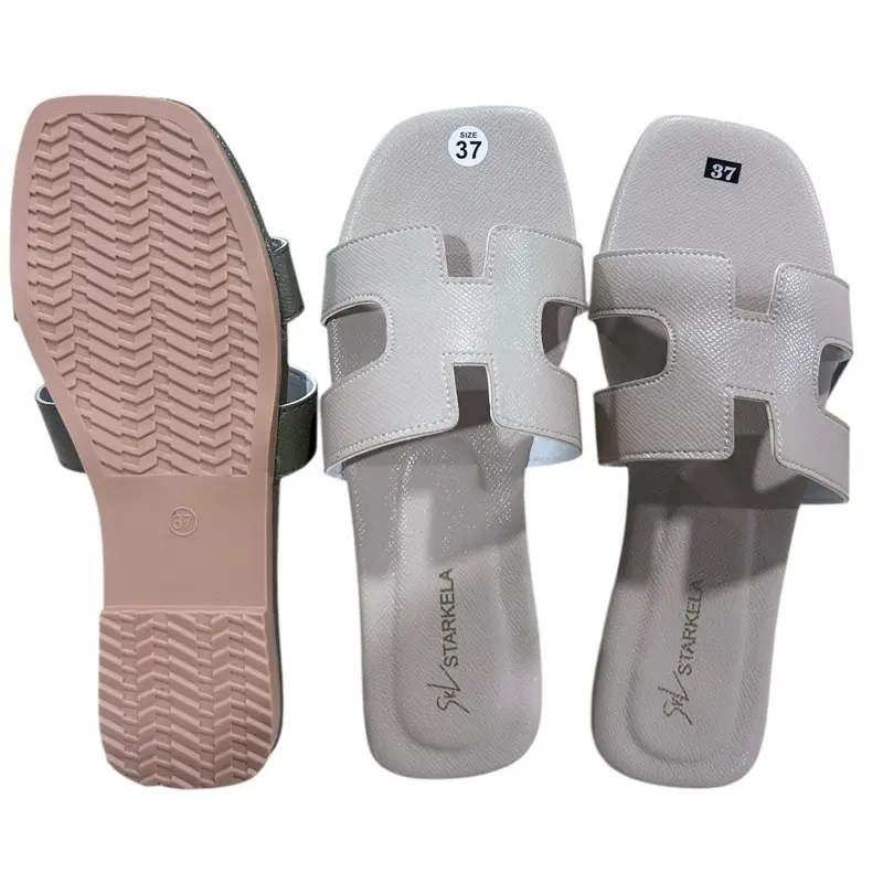 Dép nữ chữ H thời trang da PU , đế Đúc ,vân sang trọng, nhiều màu sắc - Size 35 - 4”
