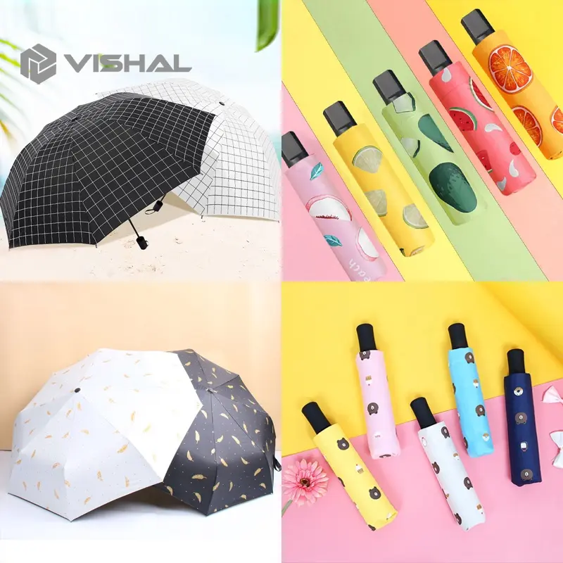 Payung Lipat Manual Anti UV Sinar Matahari Premium Murah Import Motif Buah Semangka /Alpukat 0