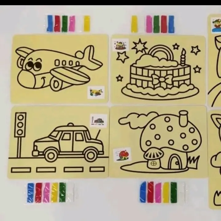 Merwarnai Random Mewarnai Pasir Lukis Tanggung 20PCS Warna Random Ukuran 16cm x 11,5cm ...