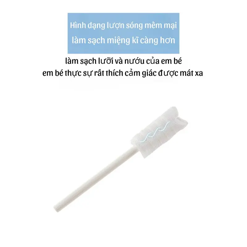 Que gạc rơ lưỡi Vcoool cho bé sơ sinh, hộp 30 que rơ lưỡi vệ sinh răng miệng cho bé shop BeeOn 2