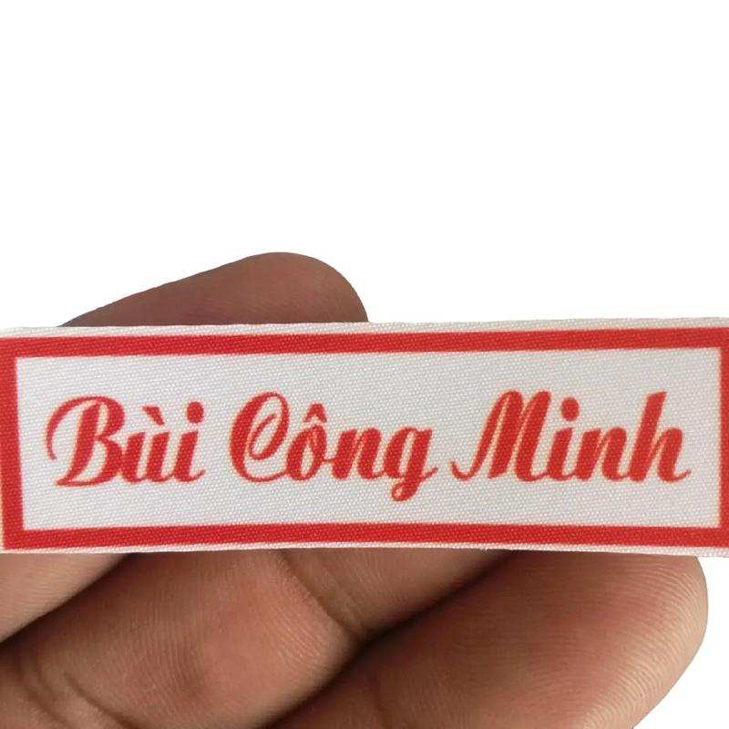 Combo 10 bảng tên học sinh màu đỏ nét thanh đậm - Bộ 10 cái miếngdán xébảngtên thẻ tên phù hiệu