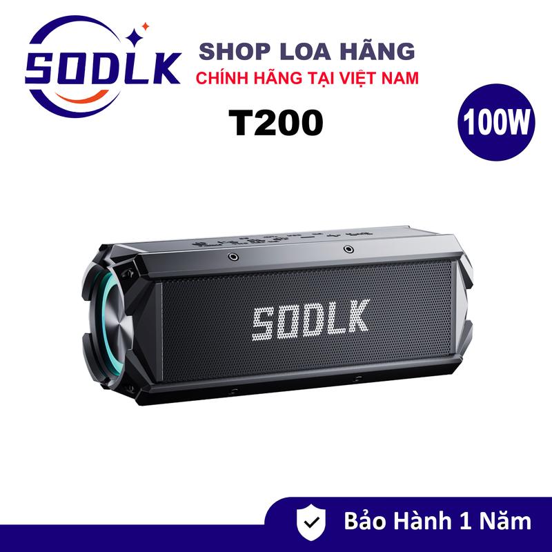Loa Bluetooth SODLK T200 100W, pin 10400mAh, loa siêu trầm di động ngoài trời chống nước, âm trầm sâu và đèn RGB - Chính hãng bảo hành 12 tháng Củ Loa Nghe Nhạc loa bluetooth loa  bluetooth bass mạnh